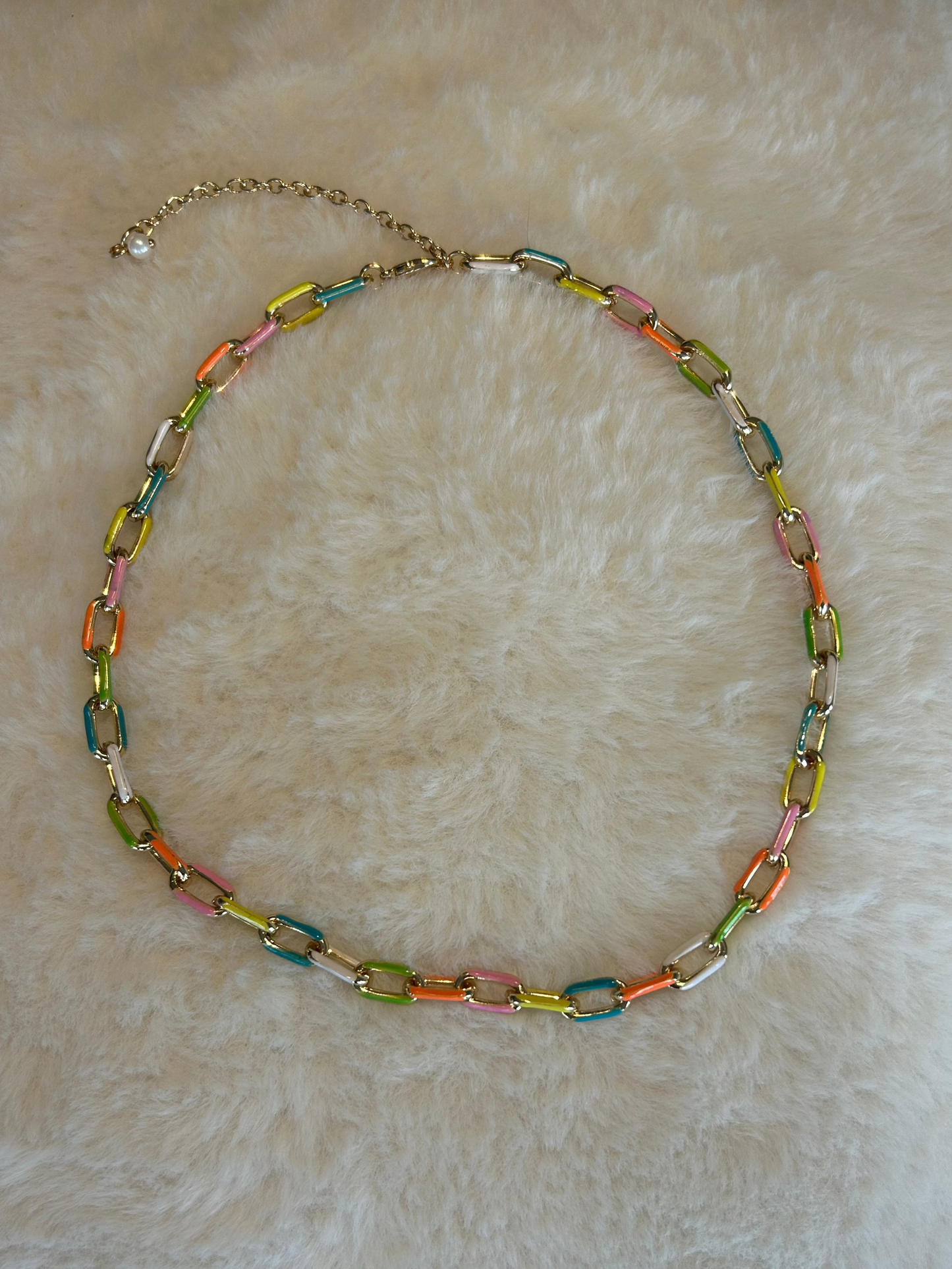 Pastel Rainbow Chain Necklace