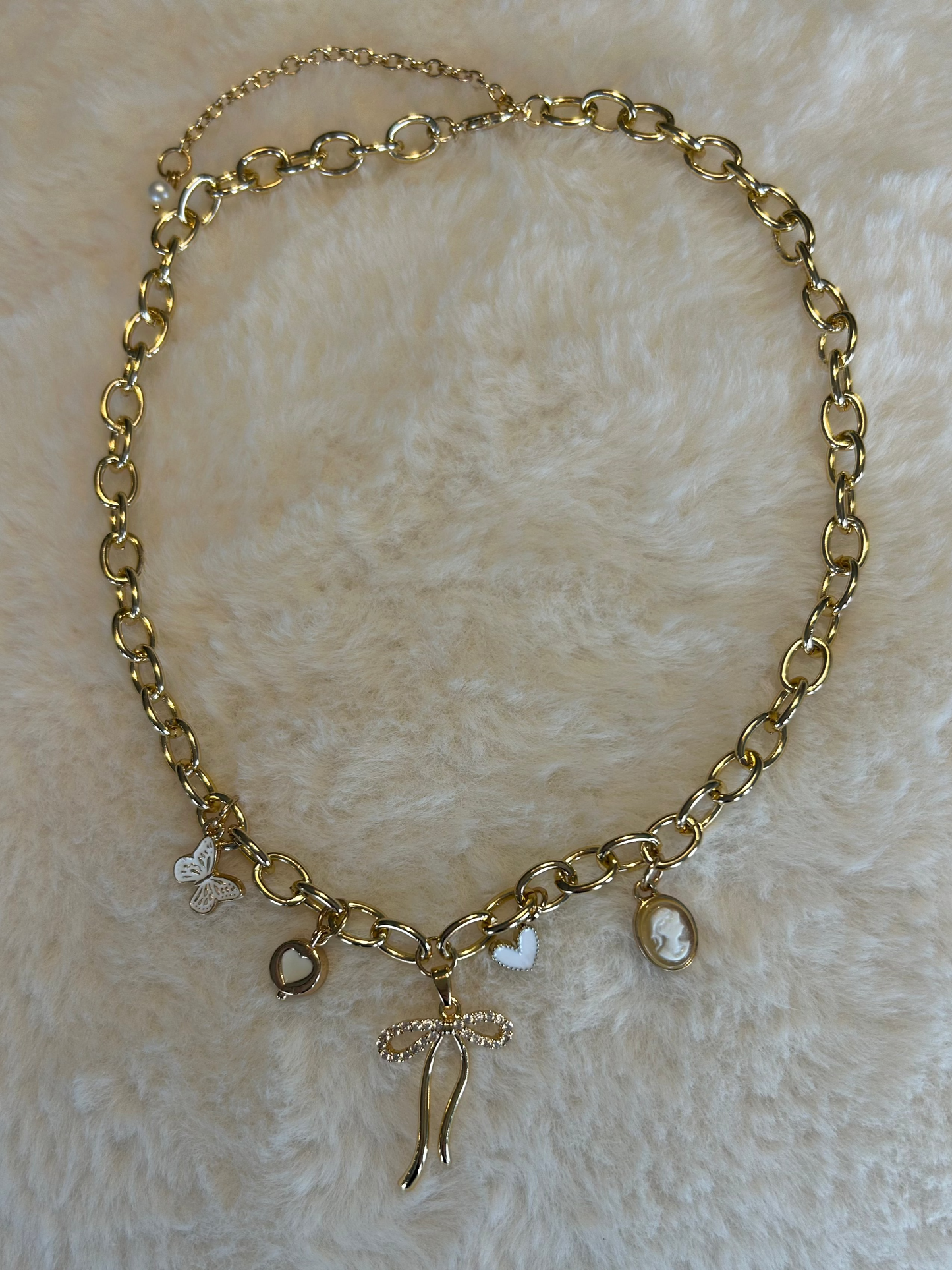 White Charm Necklace