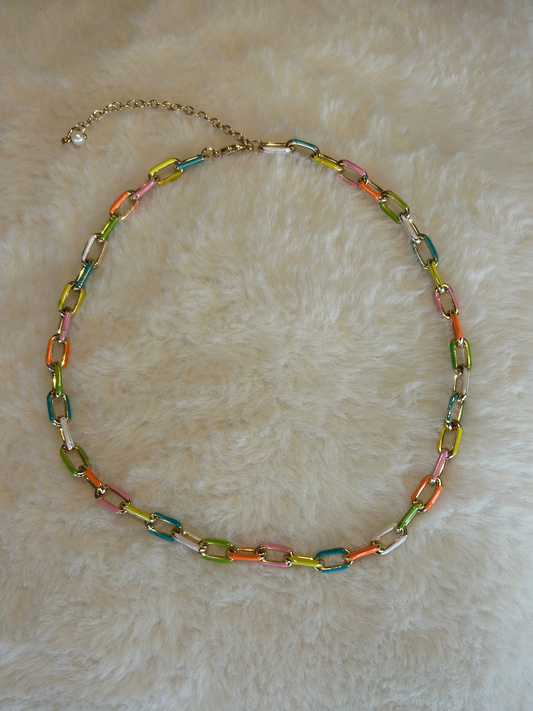 Pastel Rainbow Chain Necklace